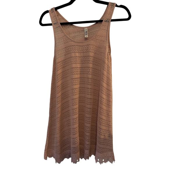 Mudd Tops - Mudd Y2k Crochet Tank Top Rose Festival Boho Hippie Longer Length Size Medium